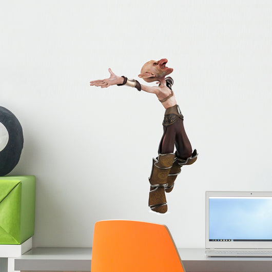 old gnome jumping Wall Decal