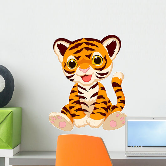 Cute tiger cartoon Wall Decal