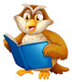 An owl reading Wall Decal