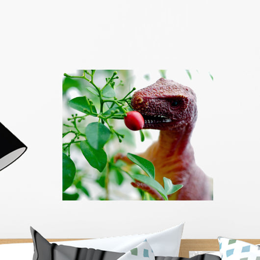 Toy T-rex and Houseplant Wall Mural
