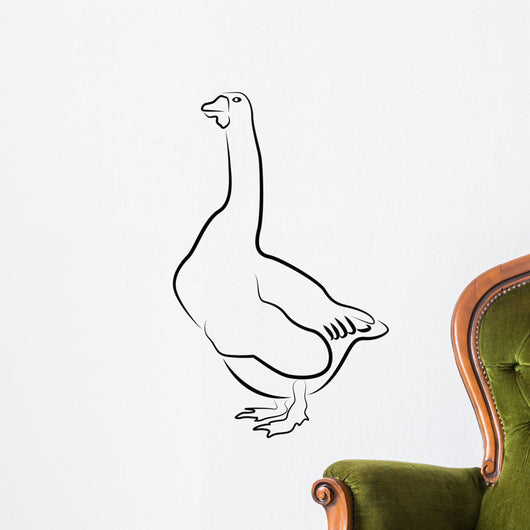 Goose silhouette isolated on white Wall Decal