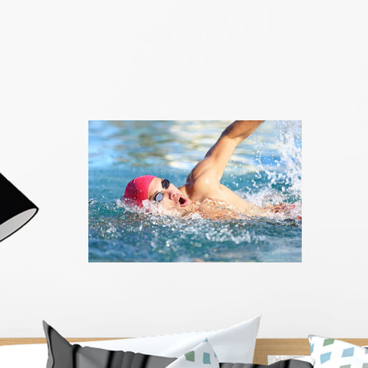 Man Swimmer Swimming Crawl