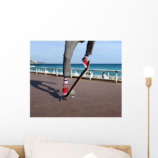 Skateboarder Jumping Skateboard