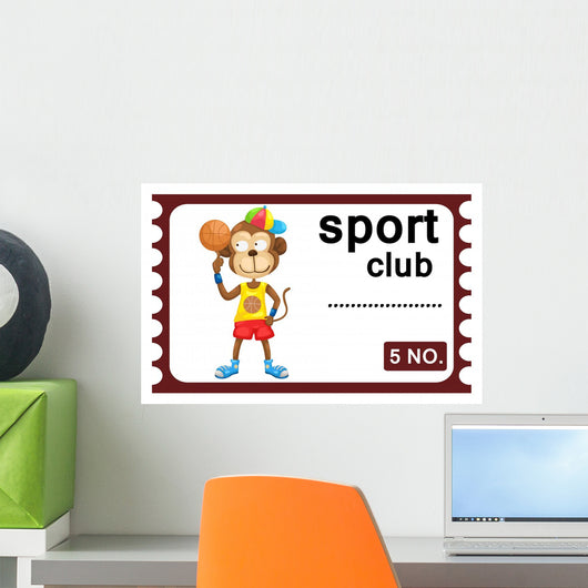 Illustration Ticket Basketball Vector Wall Mural