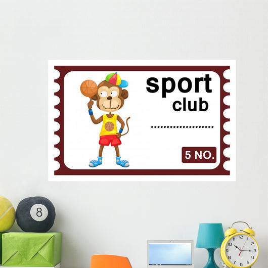 Illustration Ticket Basketball Vector Wall Mural