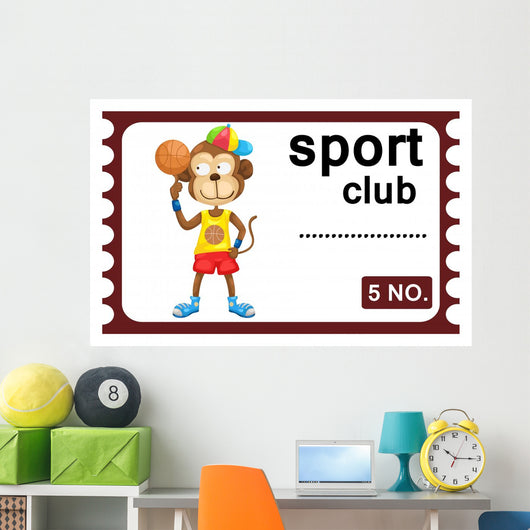 Illustration Ticket Basketball Vector Wall Mural