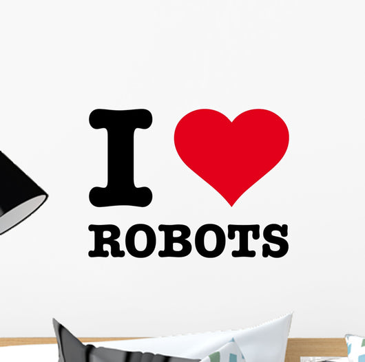 I Love Robots Wall Decal
