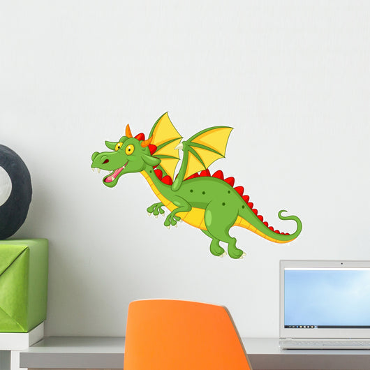 Cute Dragon Flying Wall Decal