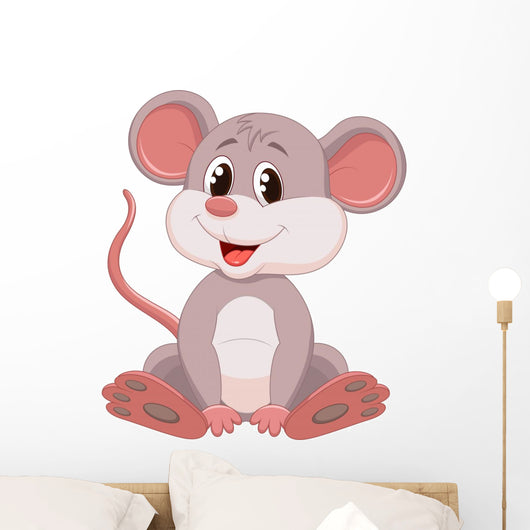 Cute mouse cartoon Wall Decal