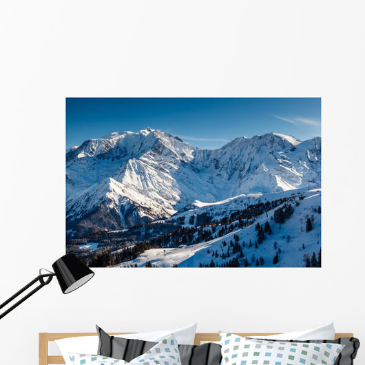 Mountain Peak and Ski Wall Mural