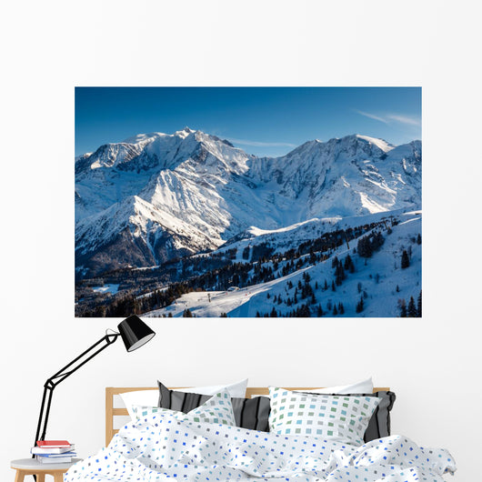 Mountain Peak and Ski Wall Mural