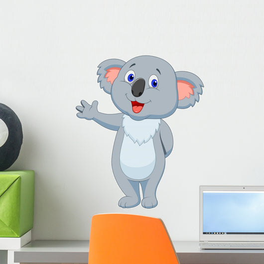 Cute koala cartoon hand waving Wall Decal