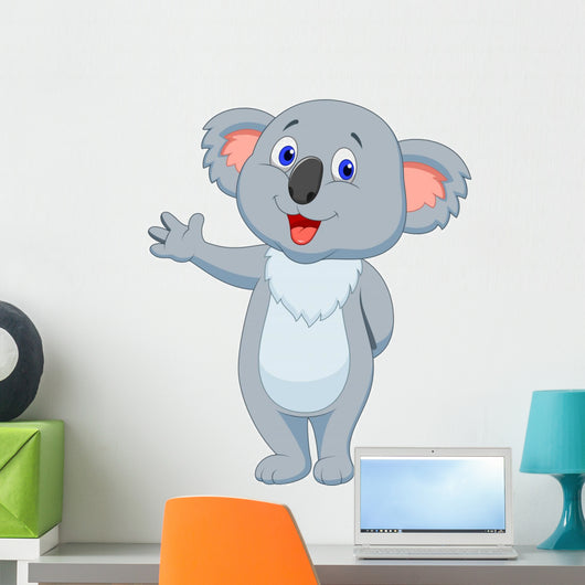 Cute koala cartoon hand waving Wall Decal