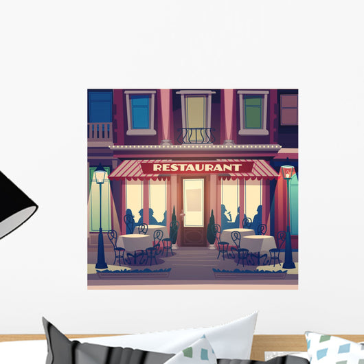 Restaurant Retro Illustration Wall Decal