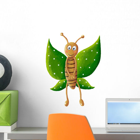 Cute green butterfly Wall Decal