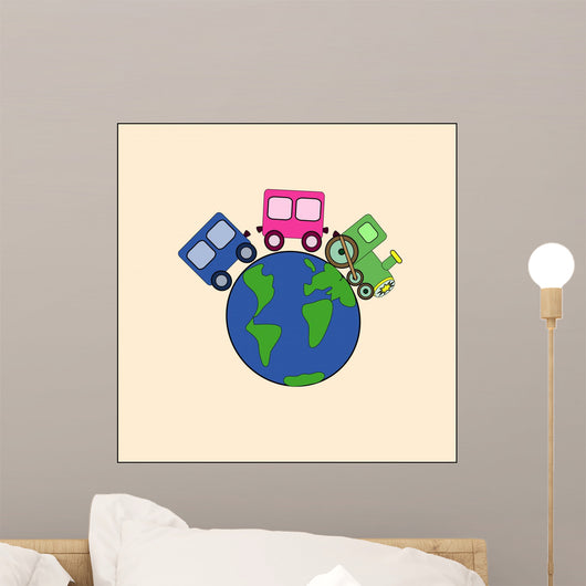 train around the earth Wall Mural
