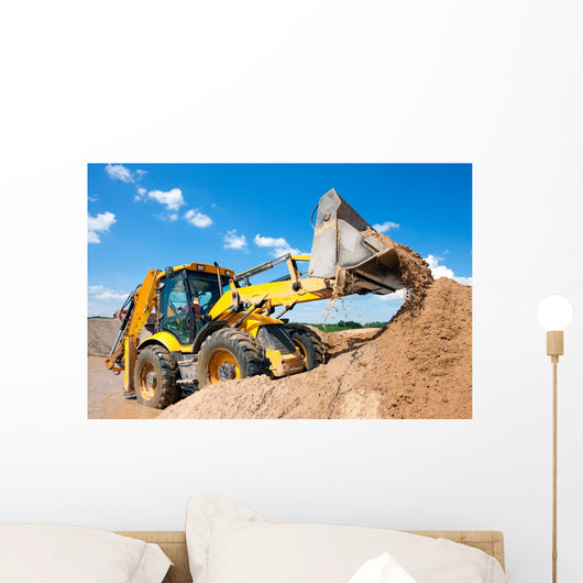 Excavator Machine Unloading Sand