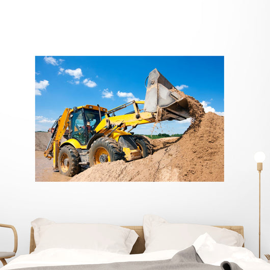 Excavator Machine Unloading Sand