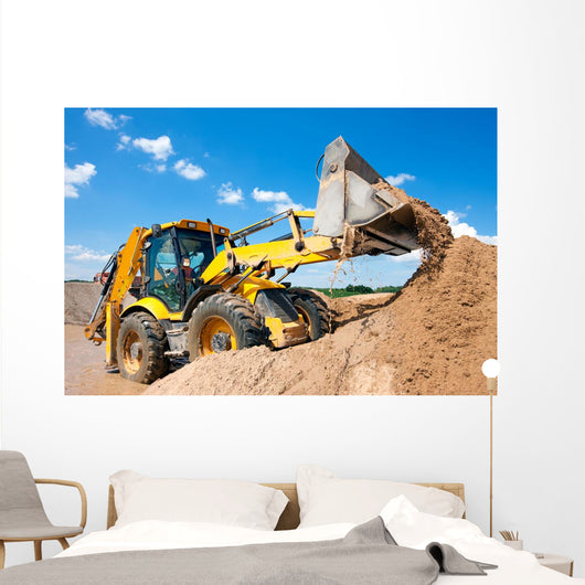 Excavator Machine Unloading Sand