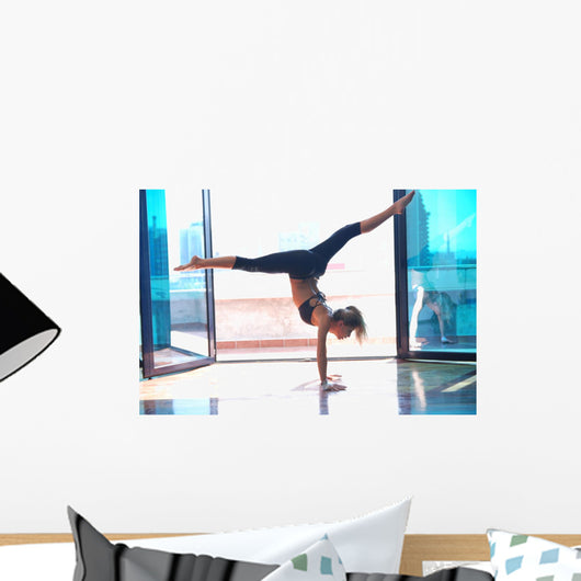 girl exercising in fitness studio Wall Mural