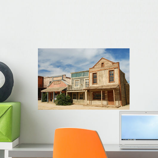 Wooden buildings in an old American western town Wall Mural