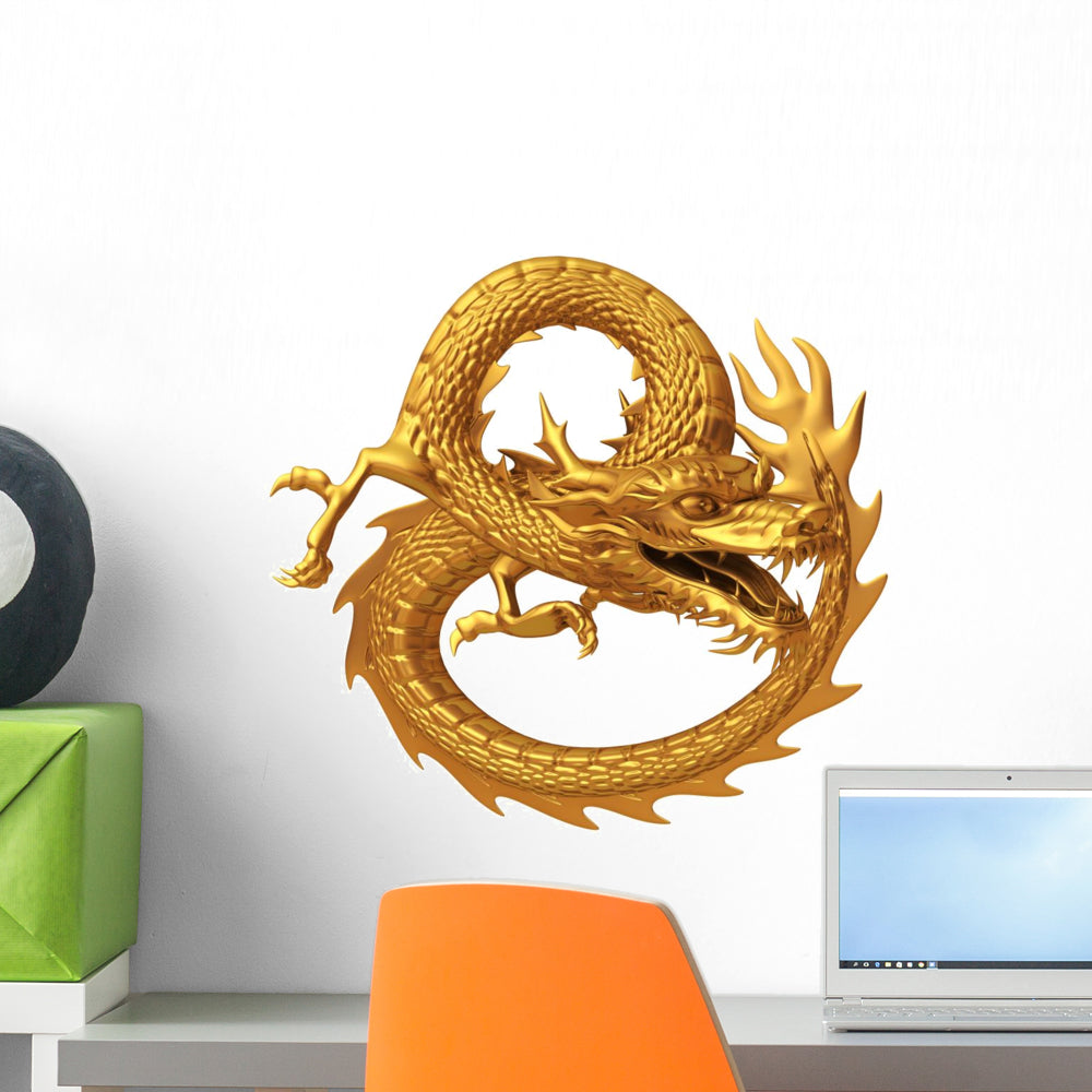 Golden Chinese Dragon Wall Decal – Wallmonkeys