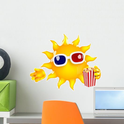 Sunshine Eats Movie Popcorn Wall Decal