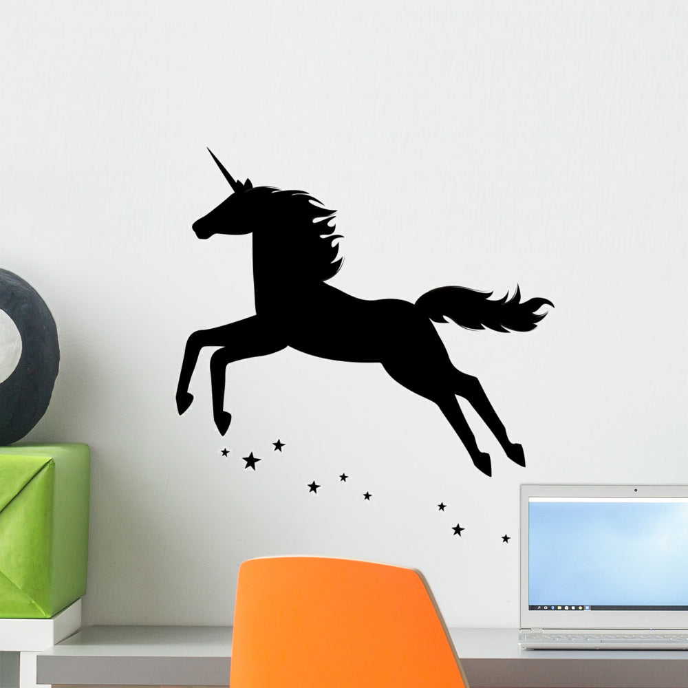 Silhouette Beautiful Magical Unicorn Wall Decal – Wallmonkeys