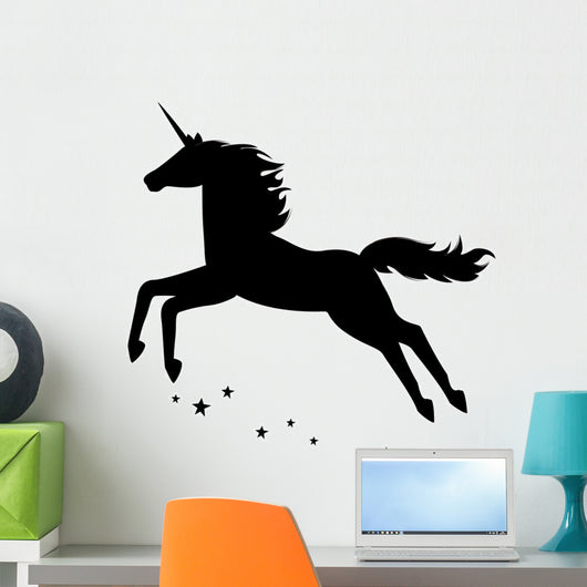 Silhouette of a beautiful magical unicorn. Wall Decal