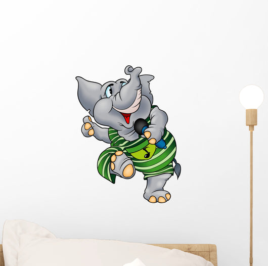 Elephant with Microphone Wall Decal