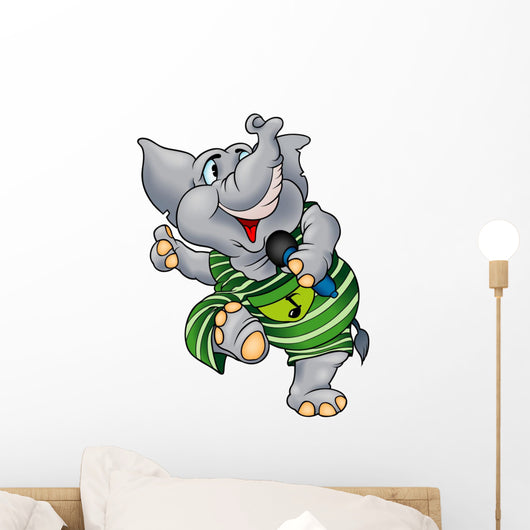 Elephant with Microphone Wall Decal