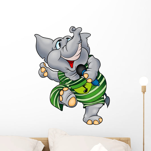 Elephant with Microphone Wall Decal