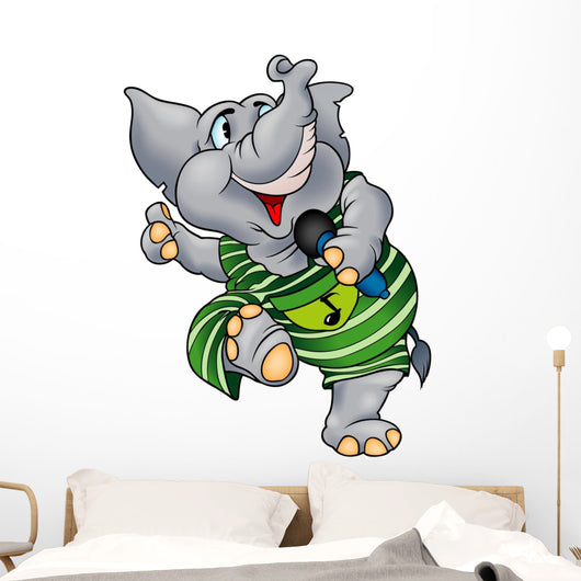 Elephant with Microphone Wall Decal