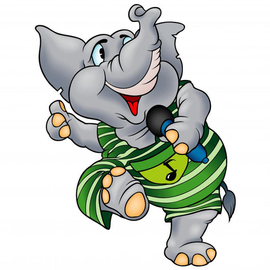 Elephant with Microphone Wall Decal