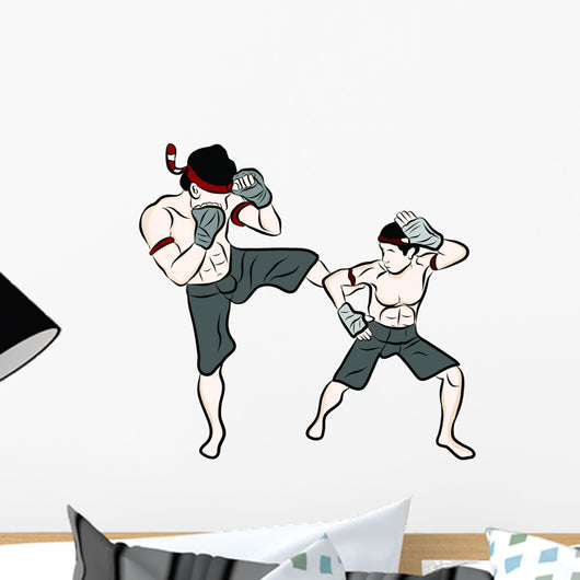 hand drawn Thai martial arts and muay thai boran Wall Decal
