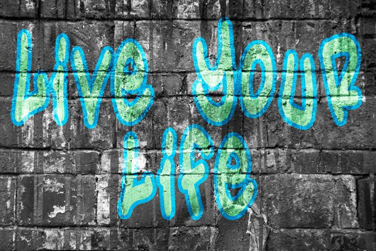 Live your life street style bleu Wall Mural
