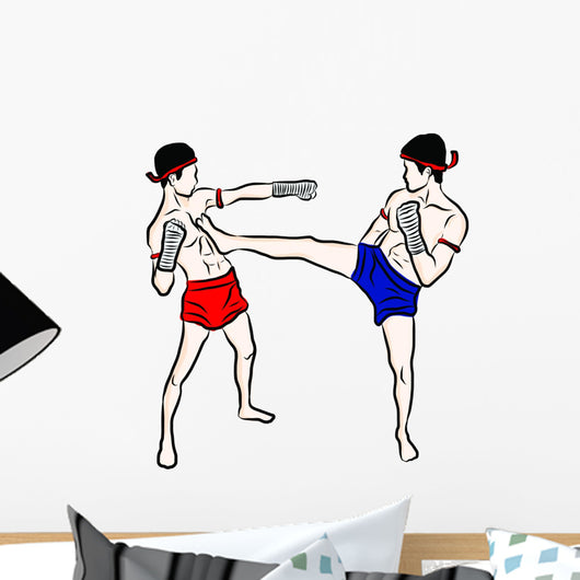 Hand Drawn Thai Martial Wall Decal