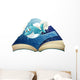 A Book with a Smiling Blue Shark and Waves Wall Decal