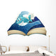 A Book with a Smiling Blue Shark and Waves Wall Decal