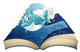 A Book with a Smiling Blue Shark and Waves Wall Decal