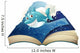 A Book with a Smiling Blue Shark and Waves Wall Decal