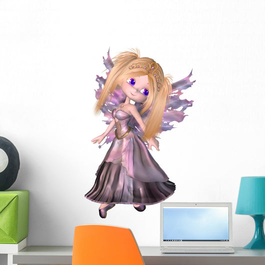Toon Fairy Princess in Purple Dress Wall Decal