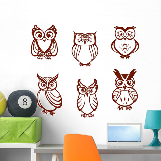 Set Cartoon Owls