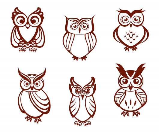 Set Cartoon Owls