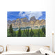 Castle Mountain and coniferous trees, Banff National Park Wall Mural