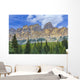 Castle Mountain and coniferous trees, Banff National Park Wall Mural