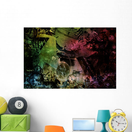 Steampunk Abstract Colorful Industrial Wall Mural