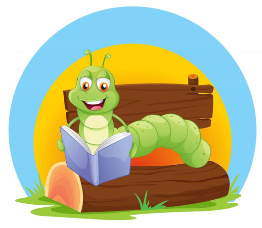 A worm reading a book Wall Decal