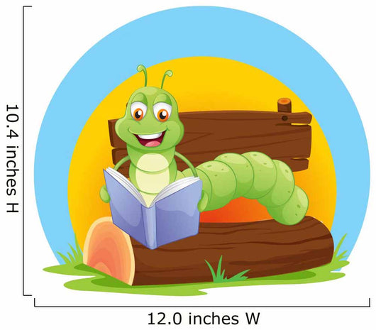 A worm reading a book Wall Decal