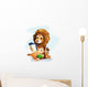 Monkey and Lion Reading Wall Decal